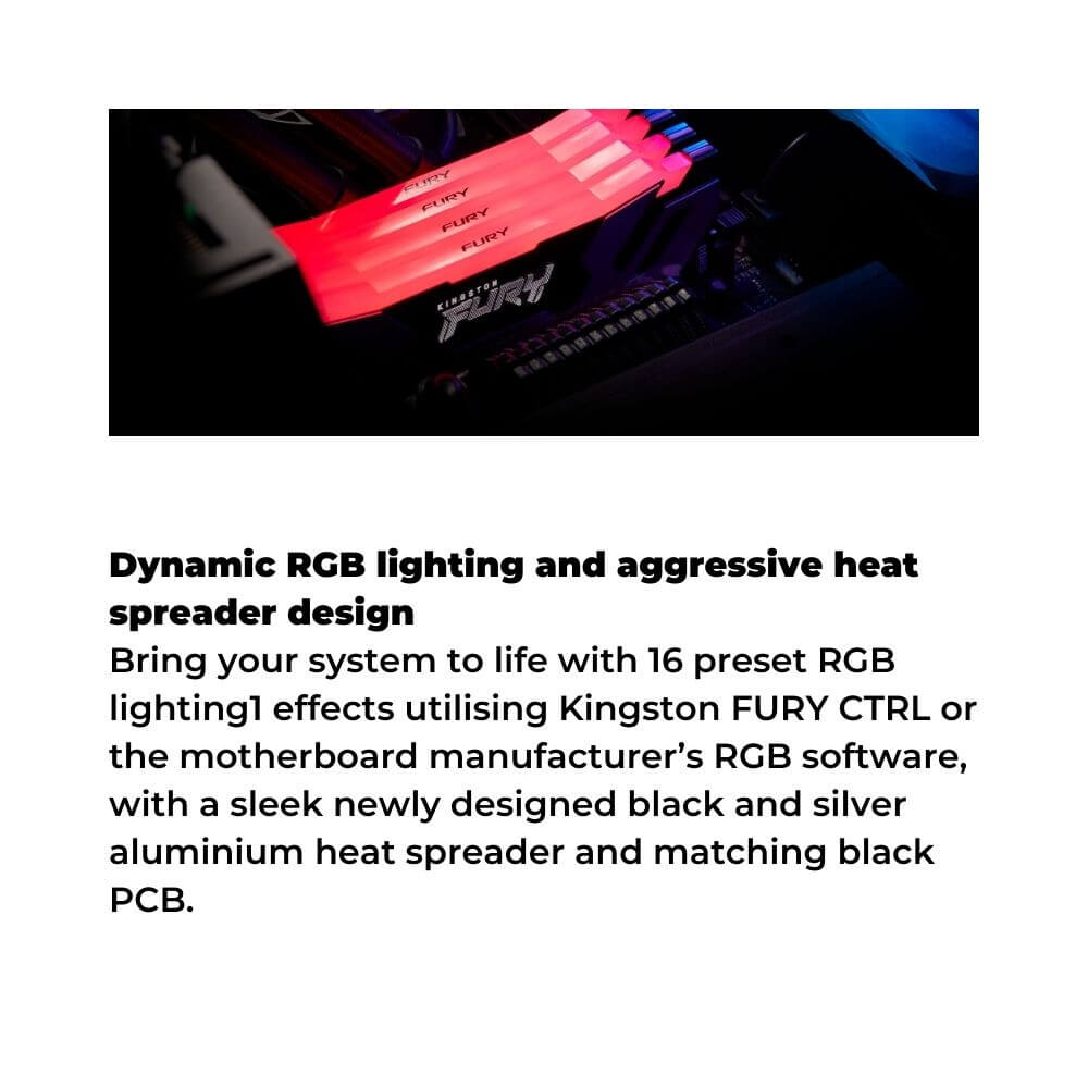 Kingston Fury Renegade RGB DDR5 Desktop Ram DIMM Kit of 2